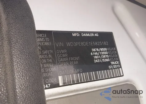 2014 Mercedes-Benz Sprinter 2500 High Roof из США, поврежденный, VIN WD3PE8DE1E5825182